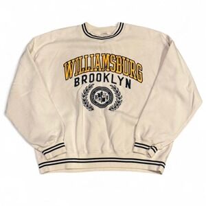 Cream and yellow Abercrombie & Fitch crewneck sweatshirt